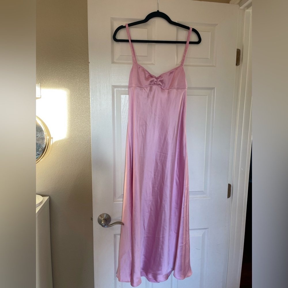 NWT Zara light Pink Satin Slip Dress - Picture 1 of 8